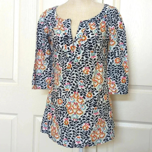 Tory Burch Alexiane Colorful Linen Tunic Women's Blouse - Picture 1 of 6
